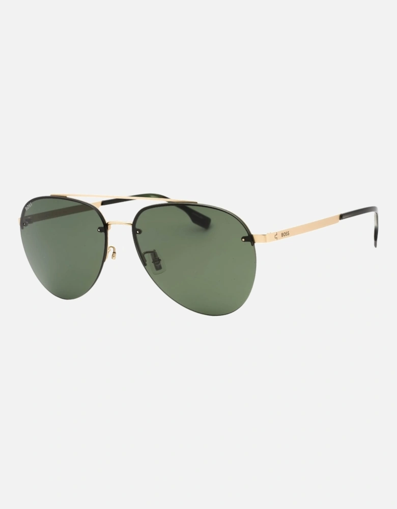 Green Len Matte Gold Sunglasses