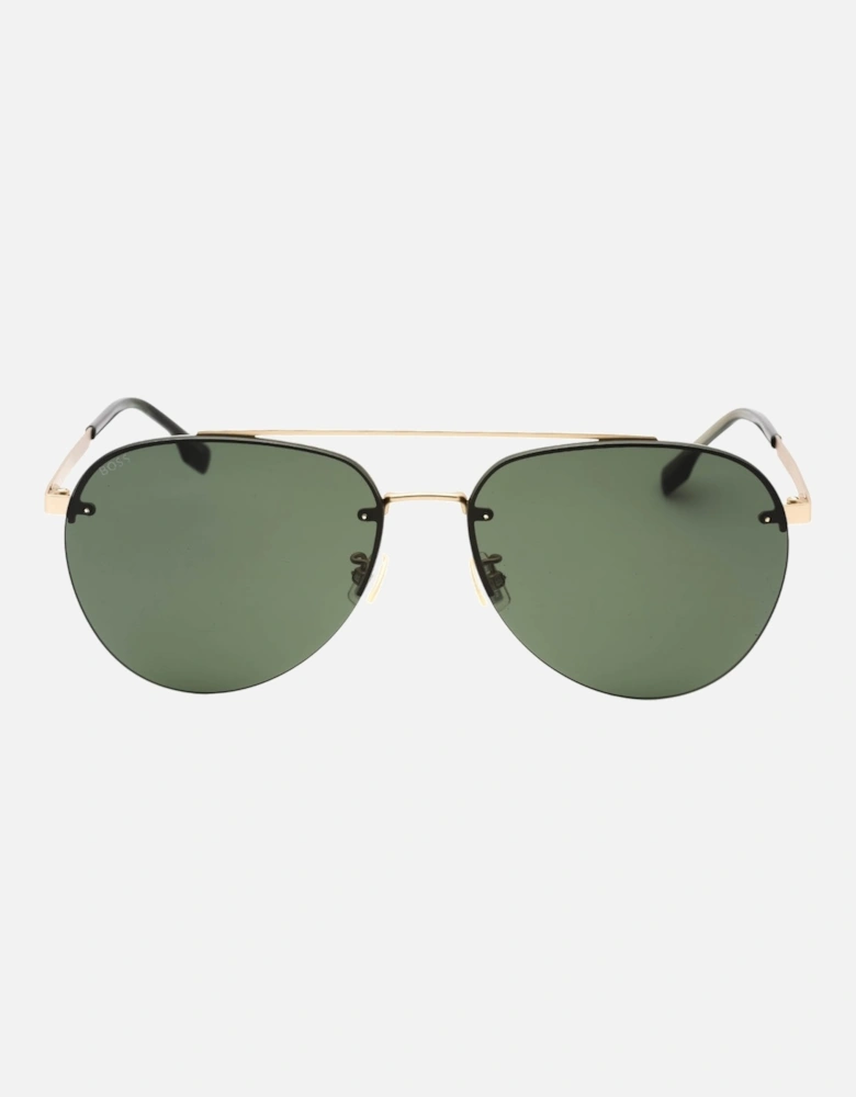 Green Len Matte Gold Sunglasses