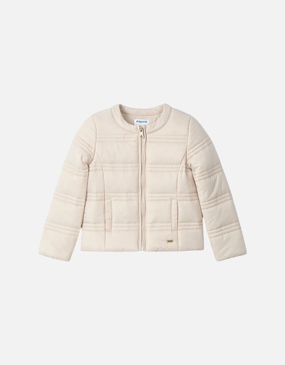 Girls Beige Bomber Jacket, 4 of 3