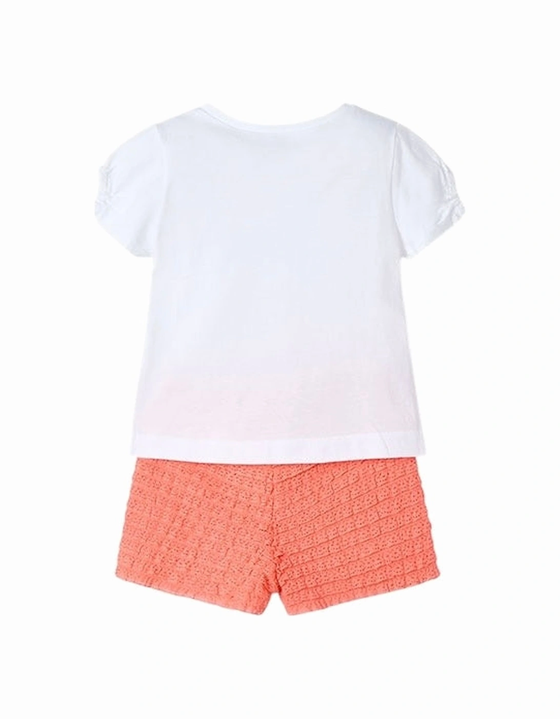 Girls Coral Frill Short Set