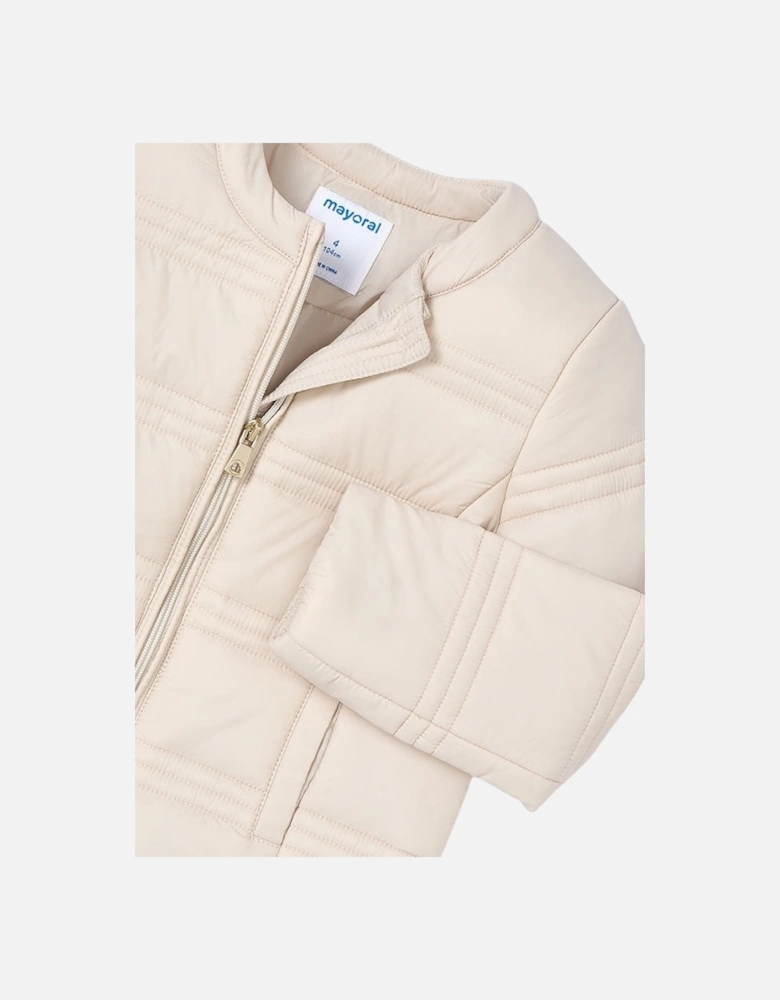 Girls Beige Bomber Jacket