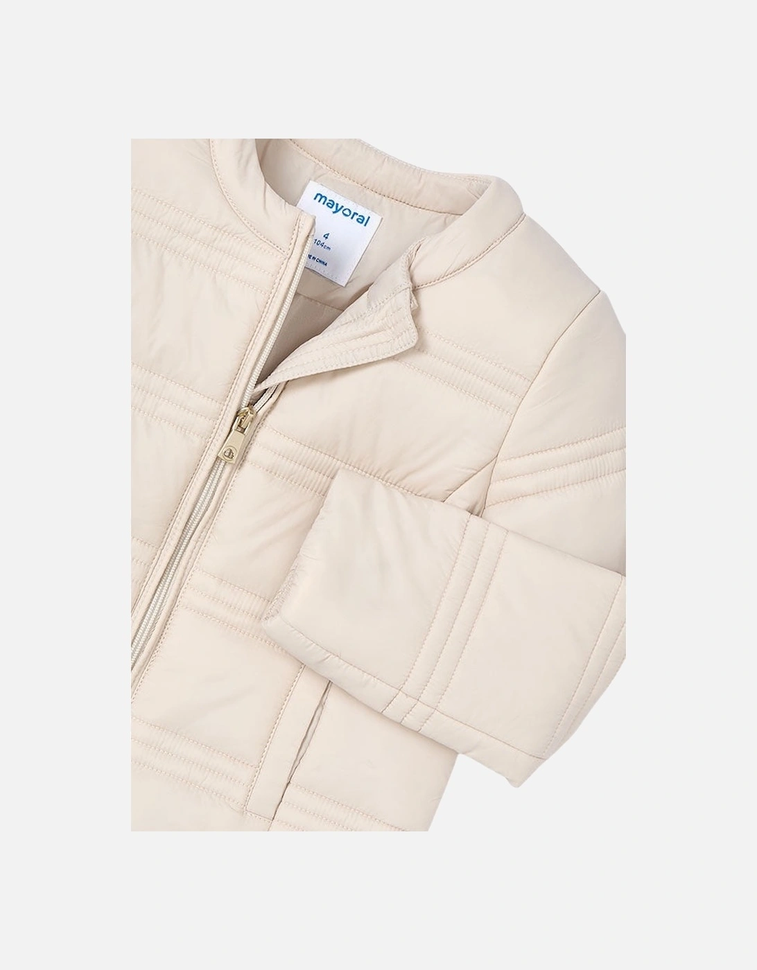 Girls Beige Bomber Jacket