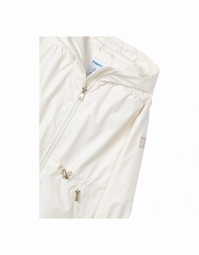 Girls Cream Lightweight Raincoat