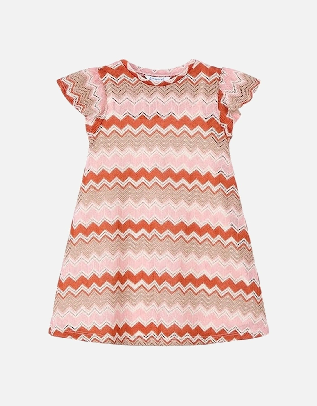 Girls Orange Zig Zag Dress, 7 of 6