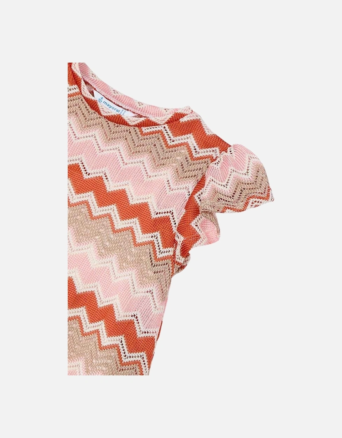 Girls Orange Zig Zag Dress