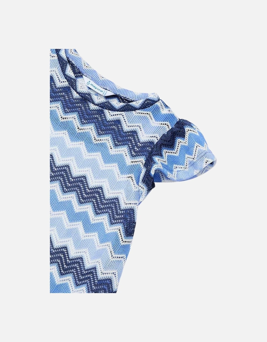 Girls Blue Zig Zag Dress