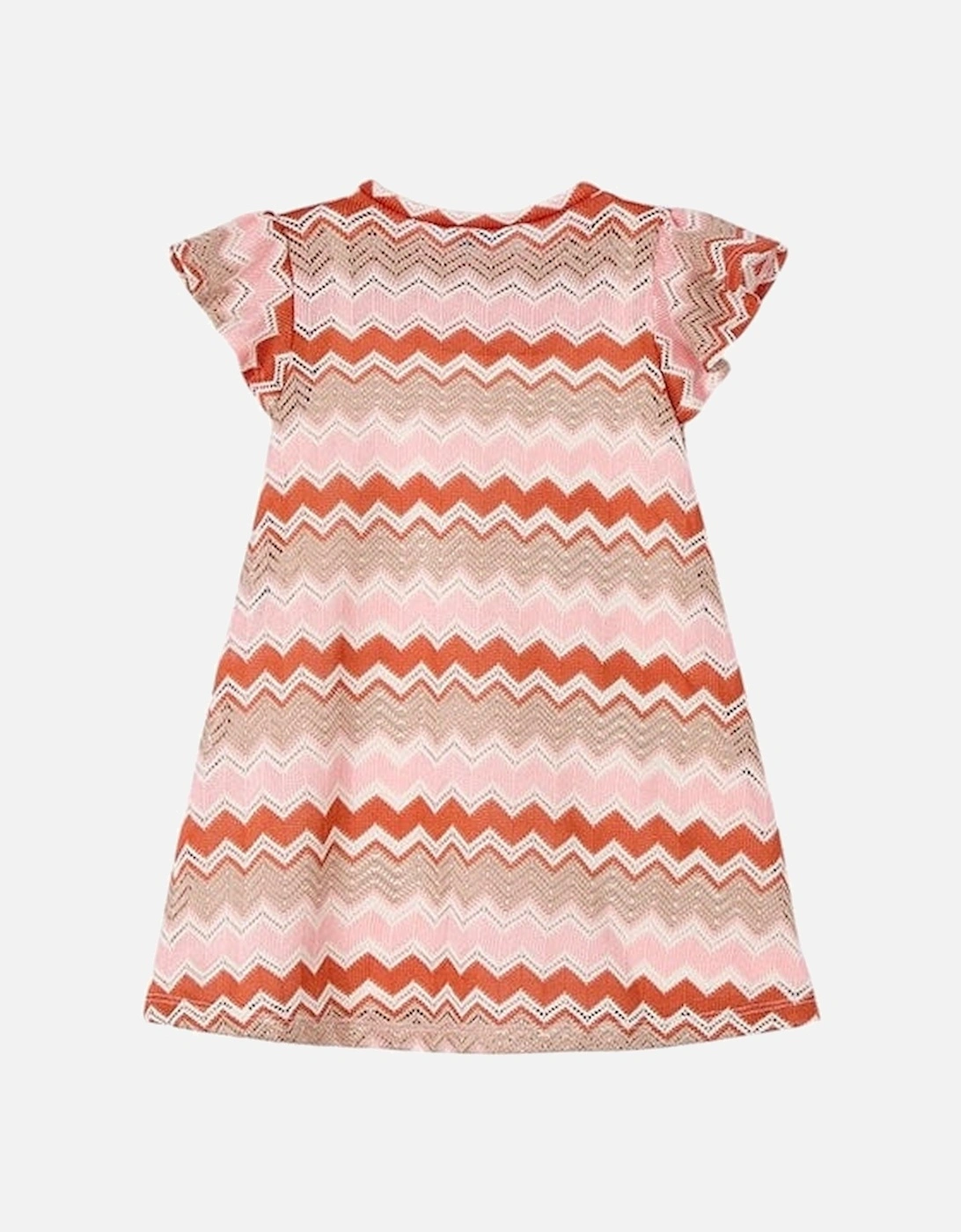 Girls Orange Zig Zag Dress