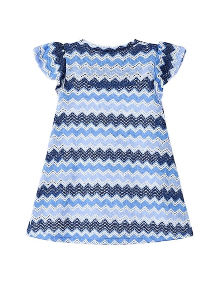 Girls Blue Zig Zag Dress