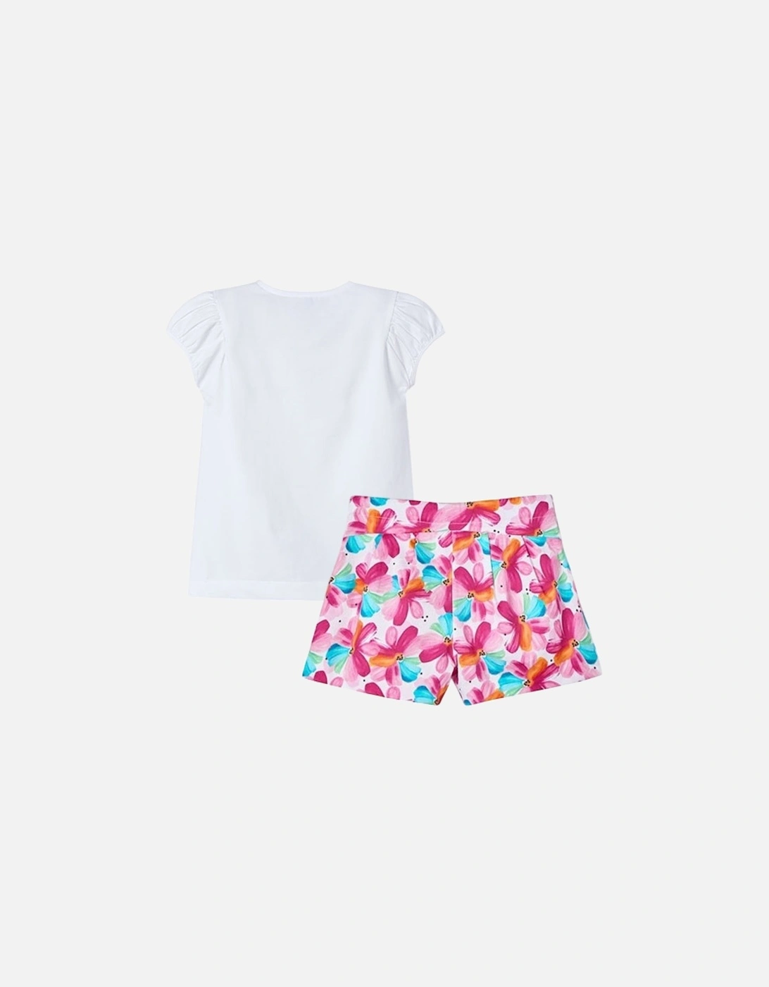 Girls Multicoloured Flower Short Set