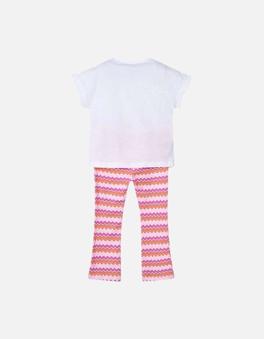 Girls Fuchsia Zig Zag Flared Trouser Set