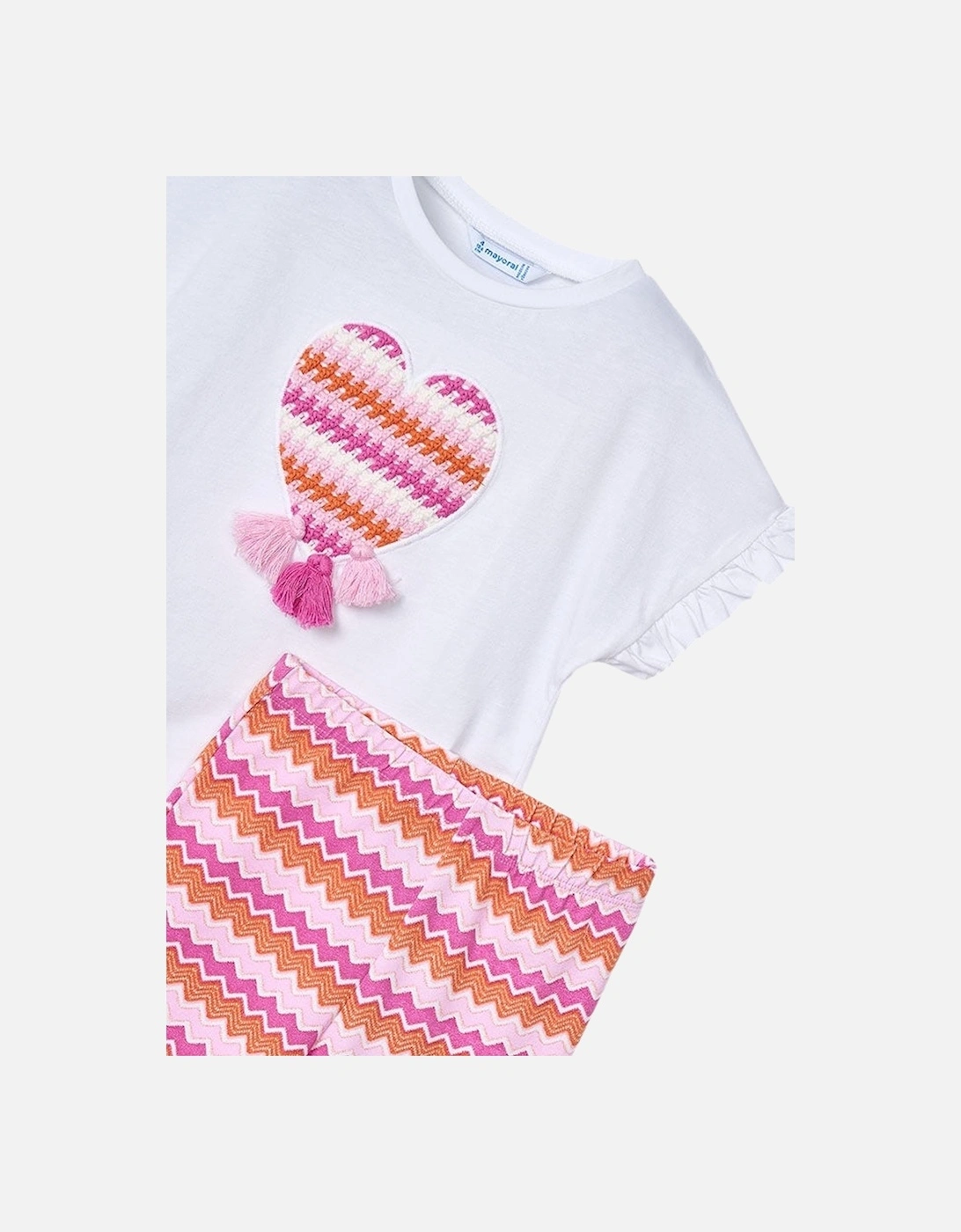 Girls Fuchsia Zig Zag Flared Trouser Set