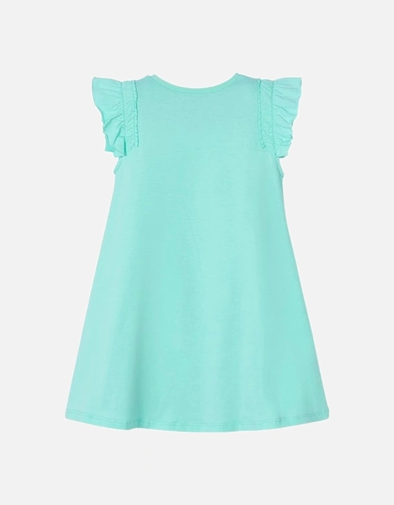 Girls Aqua Blue Dress and Bag