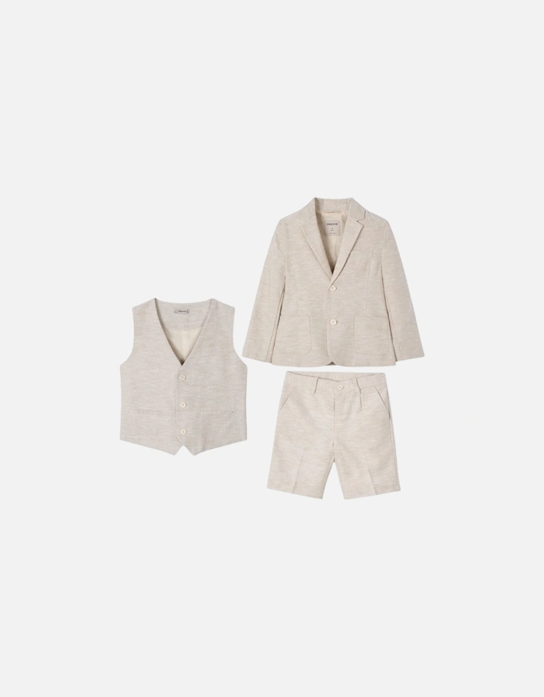 Boys Linen Occasion Blazer Short Set