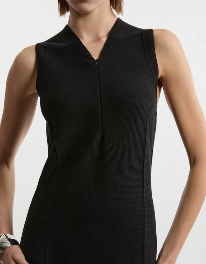 Zip Up Knitted Sleeveless Dress