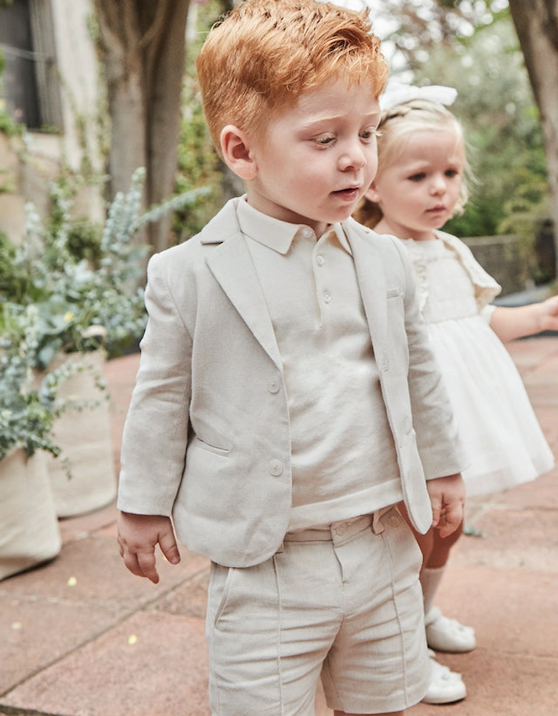 Boys Linen Occasion Blazer Short Set