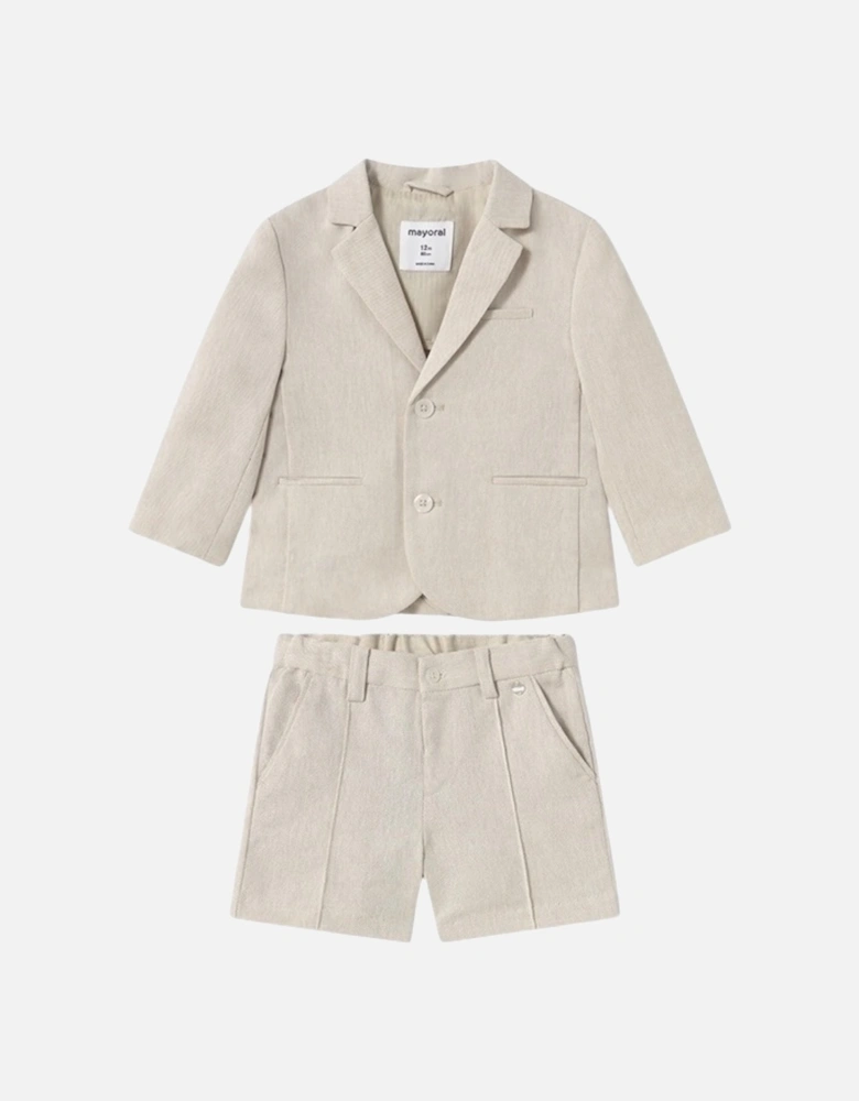 Boys Linen Occasion Blazer Short Set