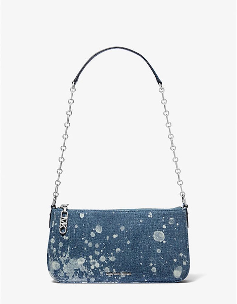 Empire Medium Splattered Denim Chain-Link Pochette