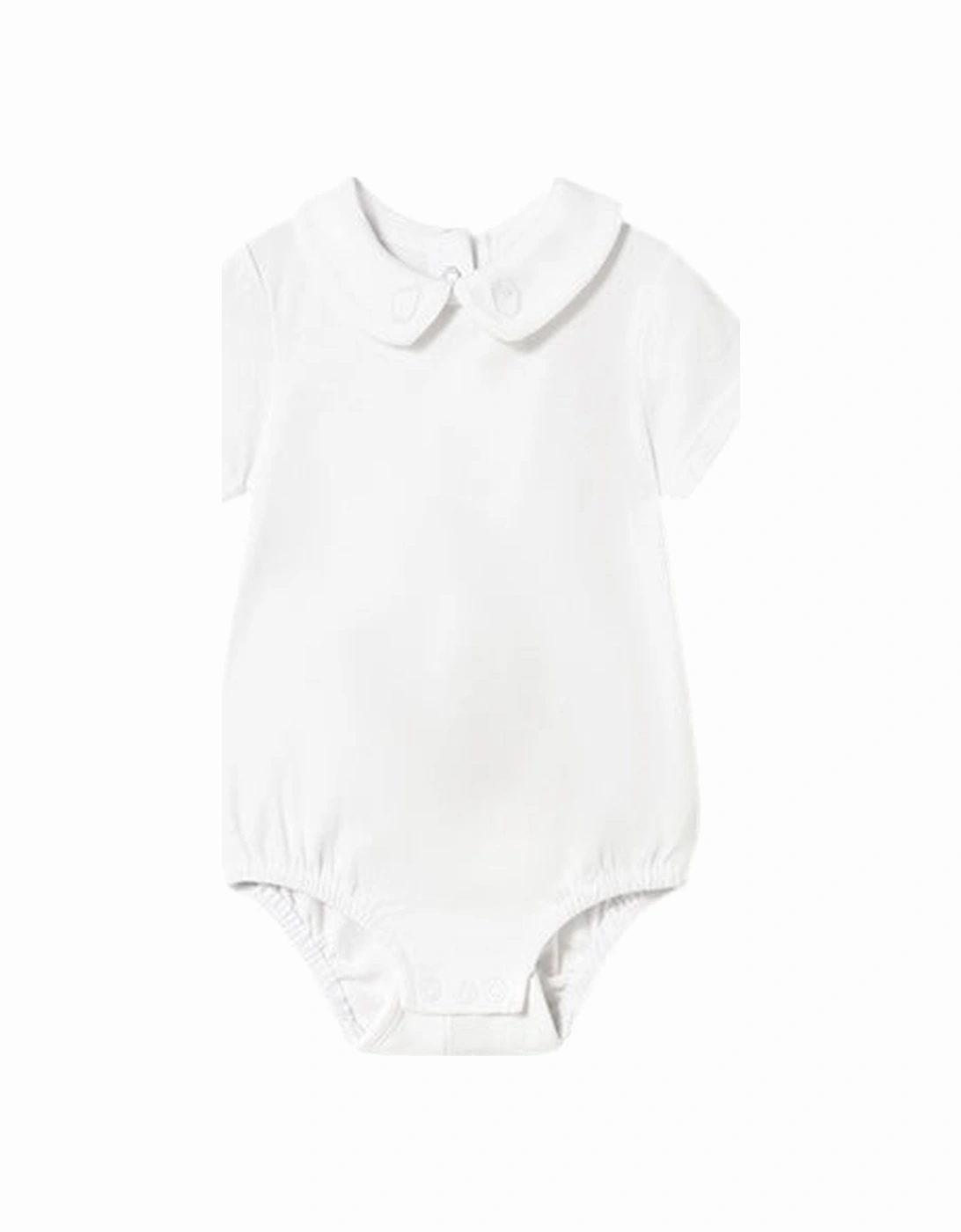 Boys White Cotton Romper, 4 of 3