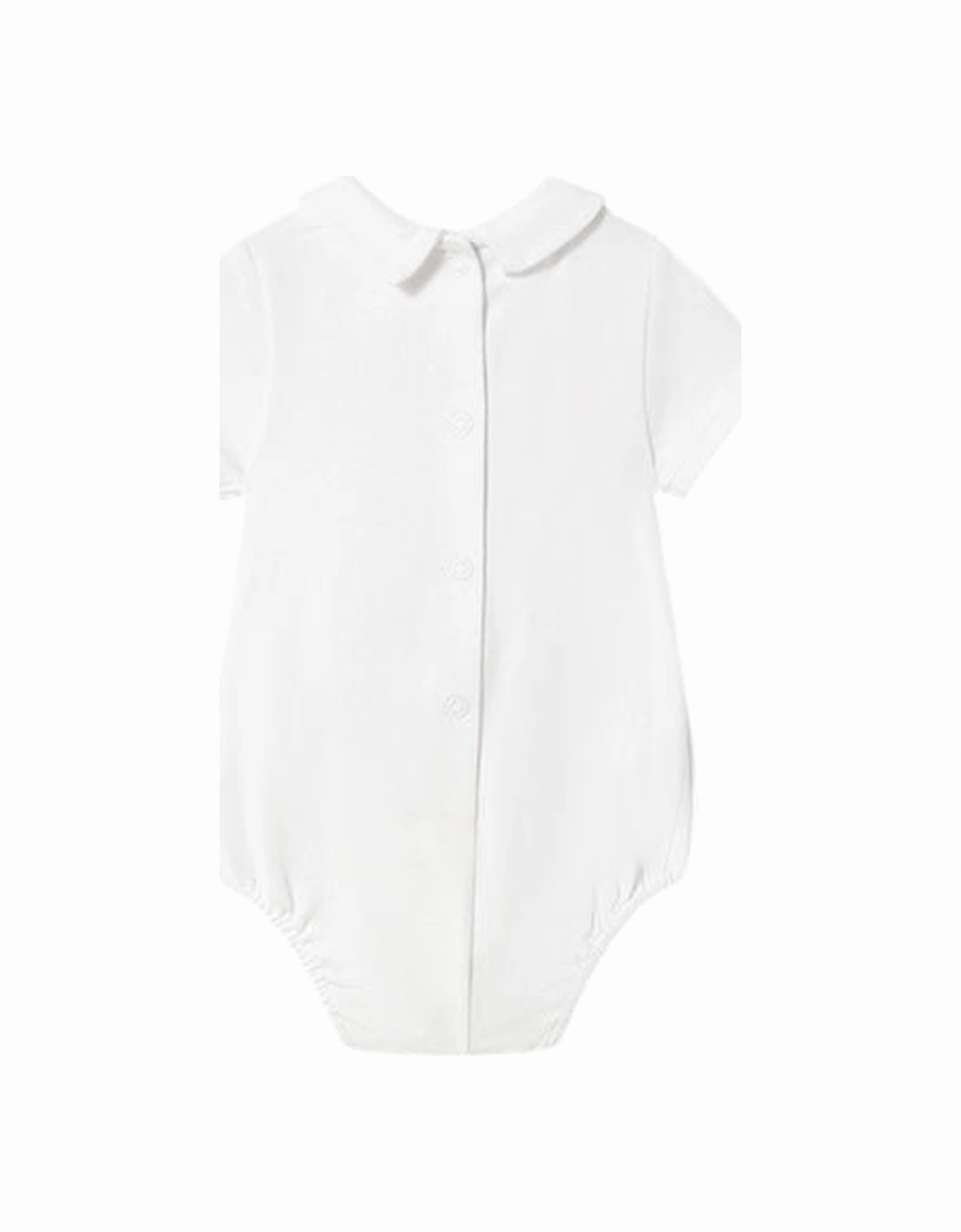 Boys White Cotton Romper