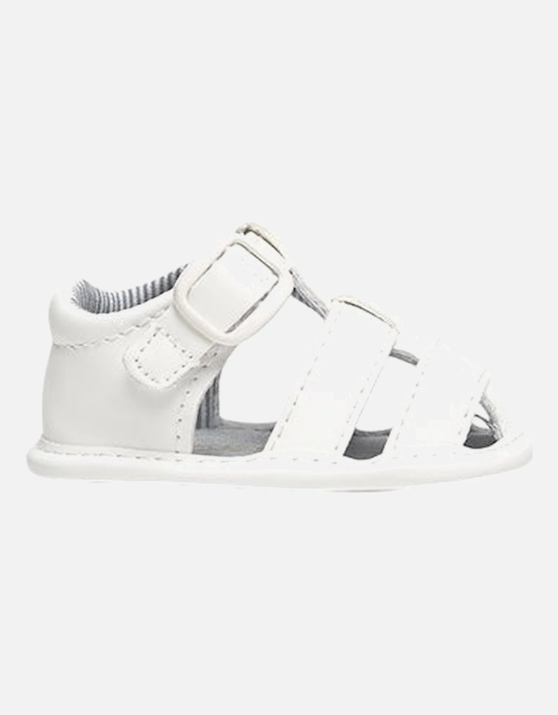 Boys White Soft Sole Sandals, 5 of 4