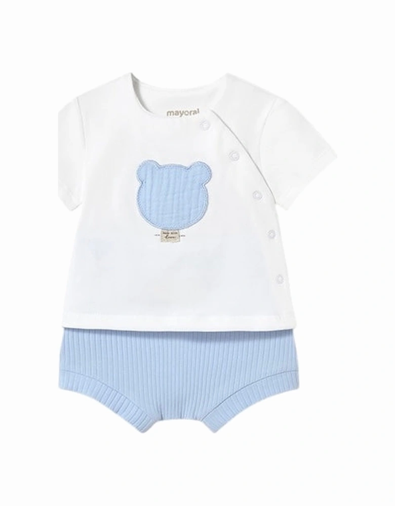 Boys Blue Ribbed Jam Pant Set