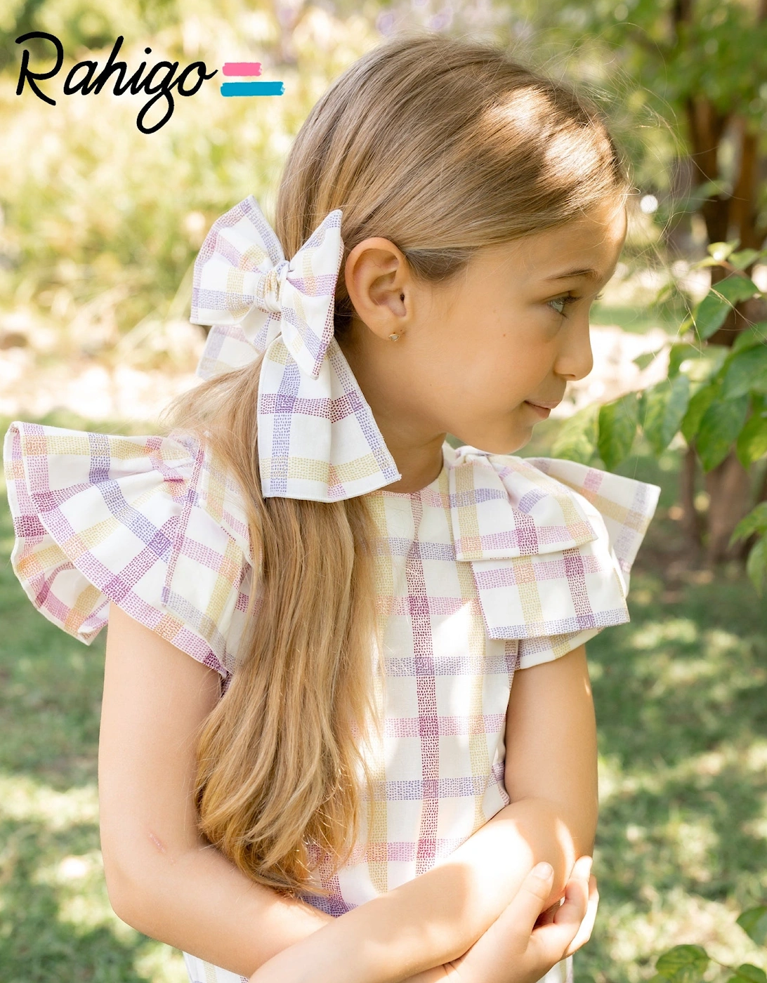 Girls Lilac Print Hair Bow Clip