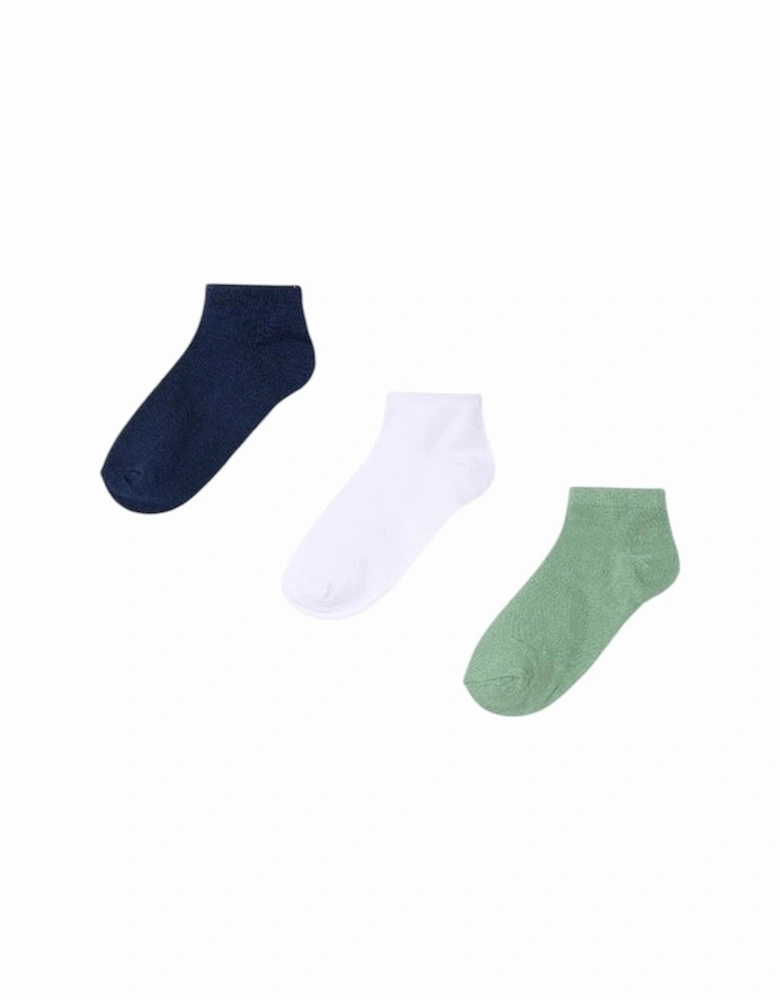 Boys Navy 3 Pack Ankle Socks