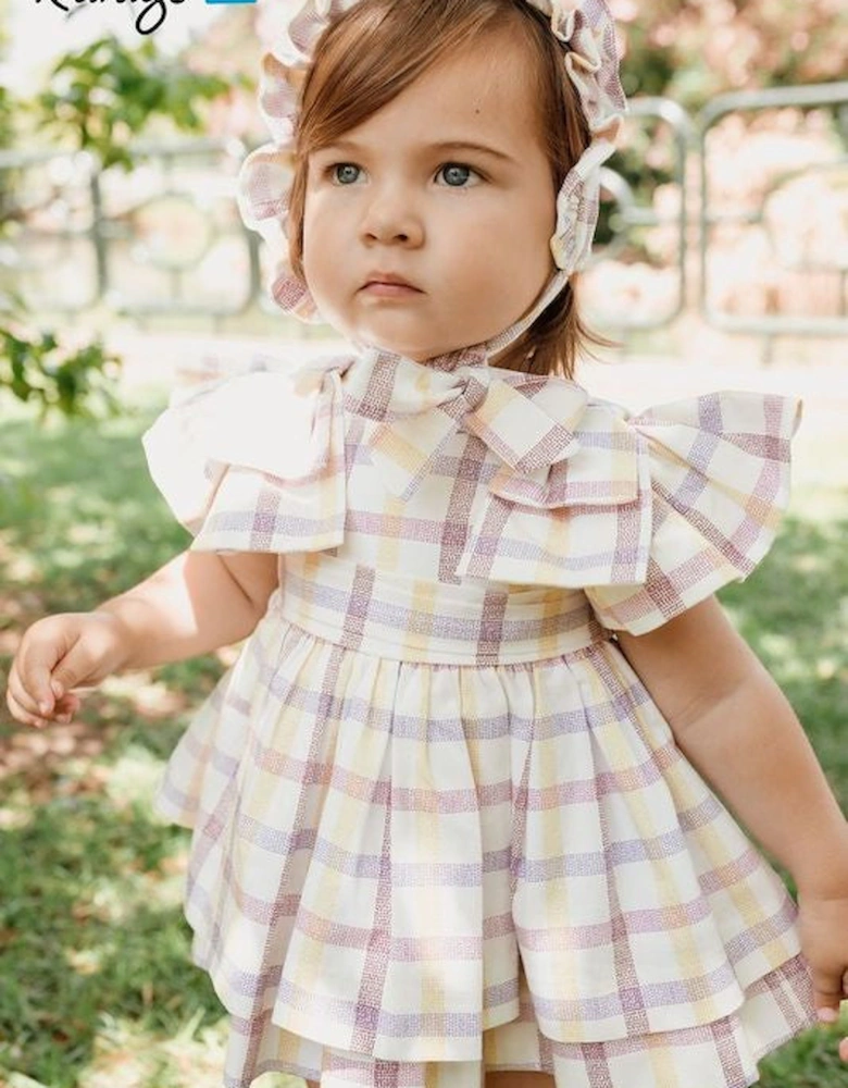 Girls Lilac Print Bonnet