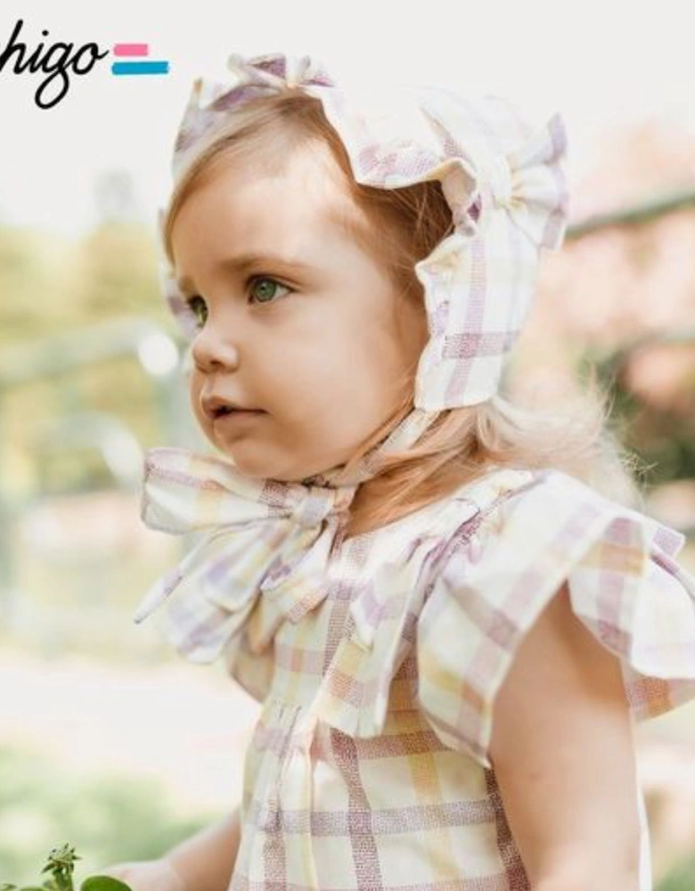 Girls Lilac Print Bonnet