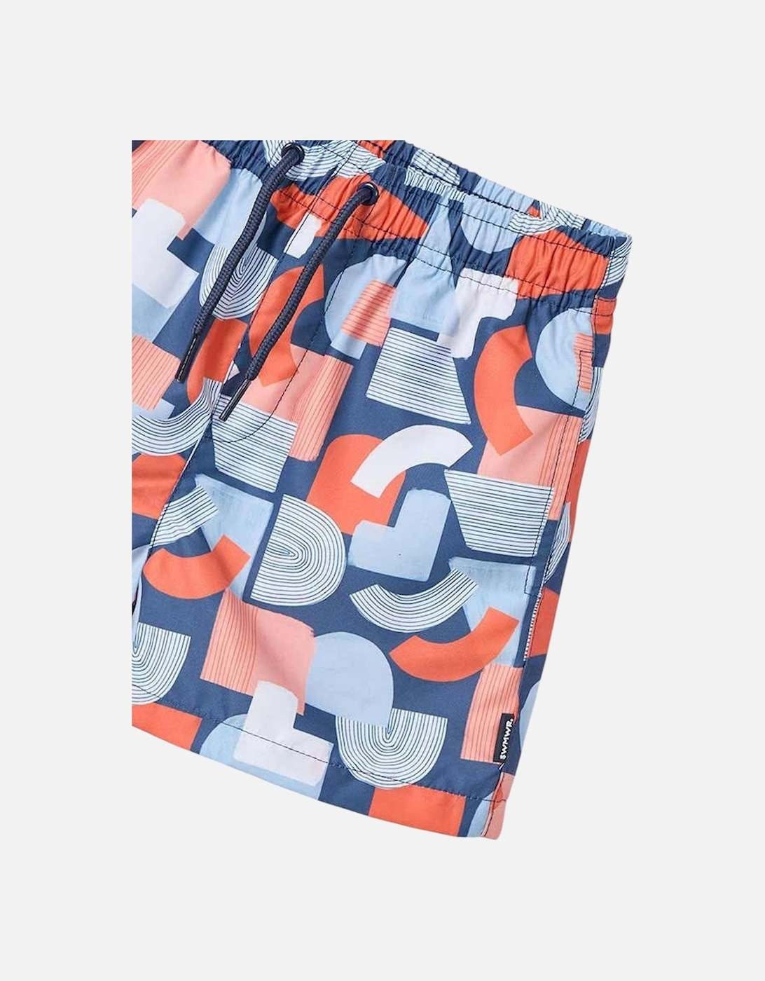 Boys Navy Print Swim Shorts