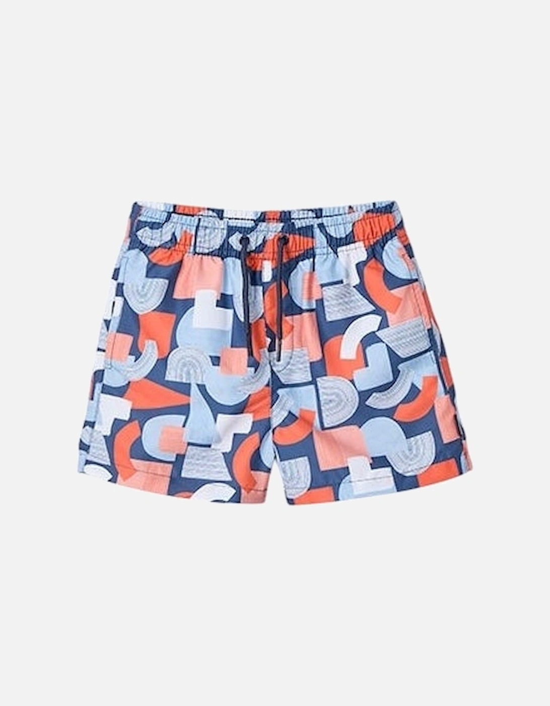 Boys Navy Print Swim Shorts, 4 of 3