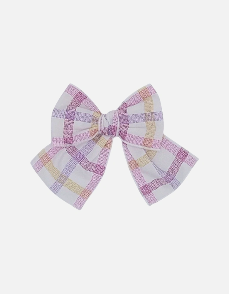 Girls Lilac Print Hair Bow Clip