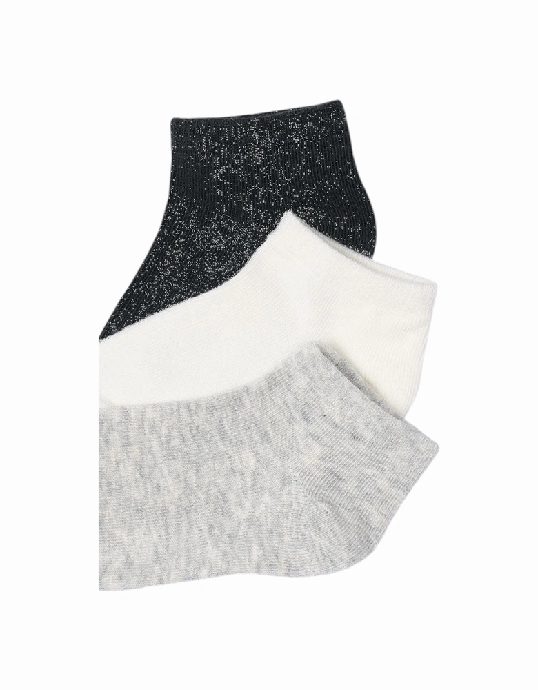 Boys Grey 3 Pack Ankle Socks