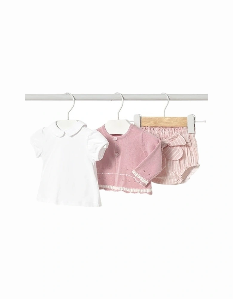 Girls Pink Stripe Jam Pant Set