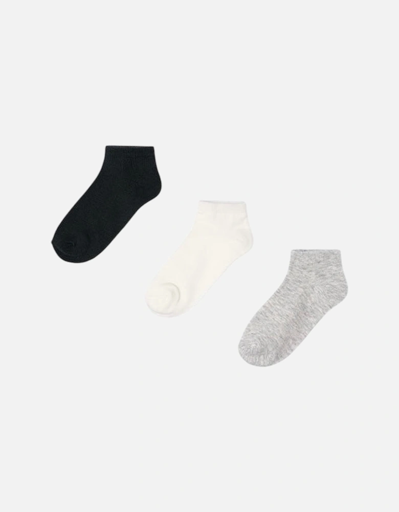 Boys Grey 3 Pack Ankle Socks