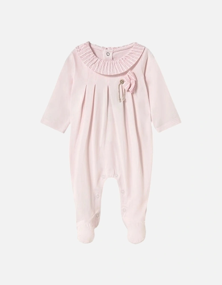 Girls Pink Stripe Babygrow