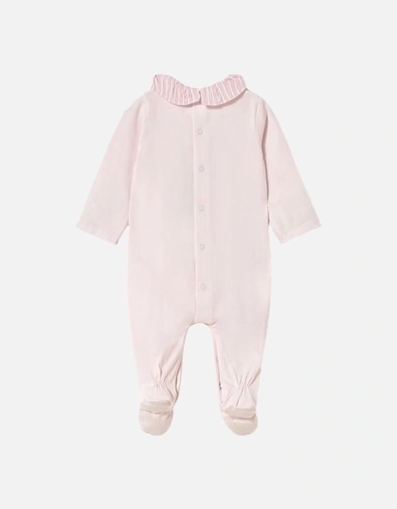 Girls Pink Stripe Babygrow