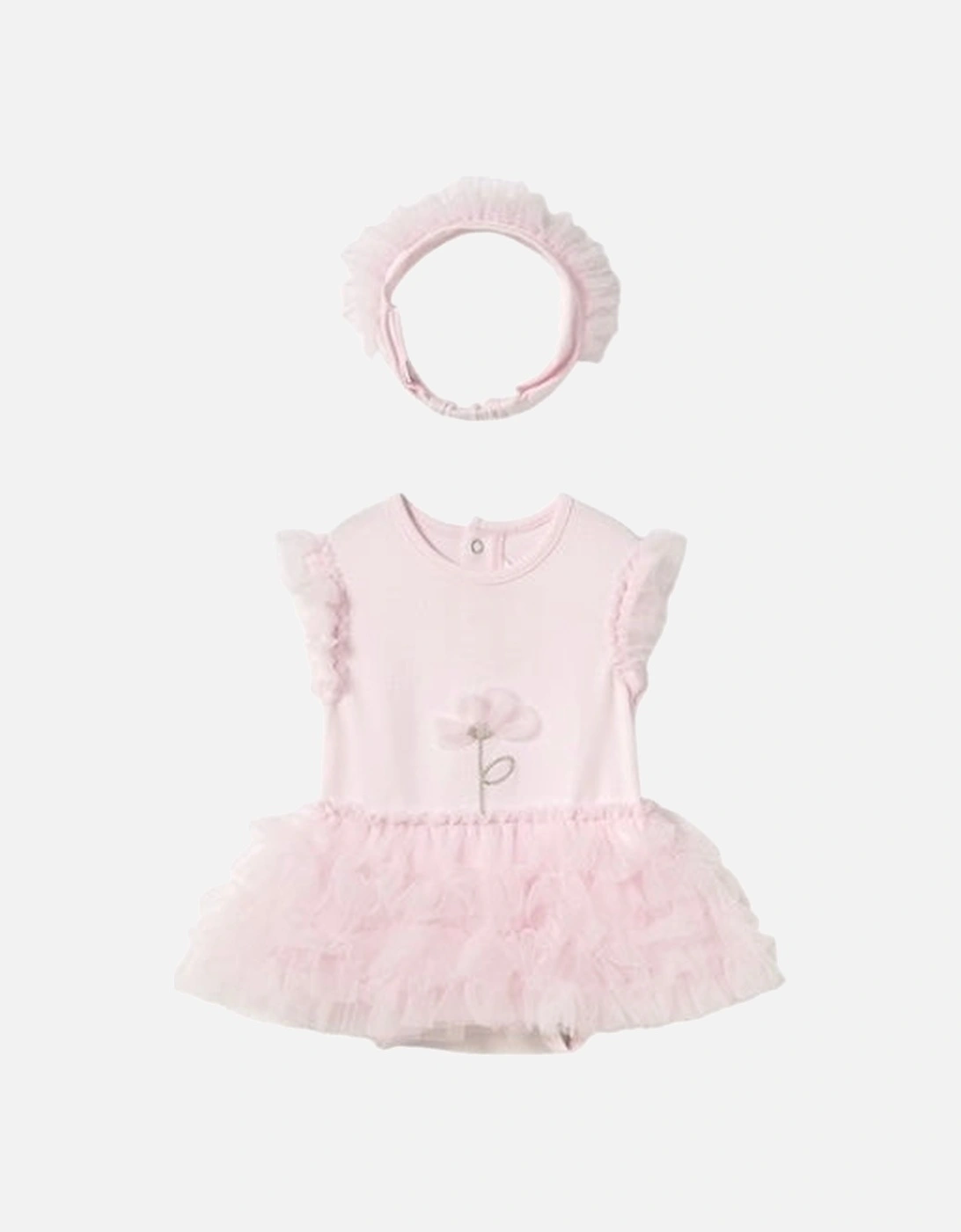 Girls Pink Tutu Romper Set, 4 of 3