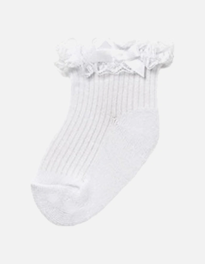 Girls White Frilly Socks