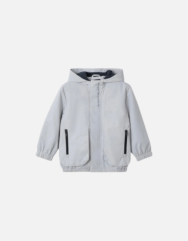 Boys Light Grey Windbreaker Jacket