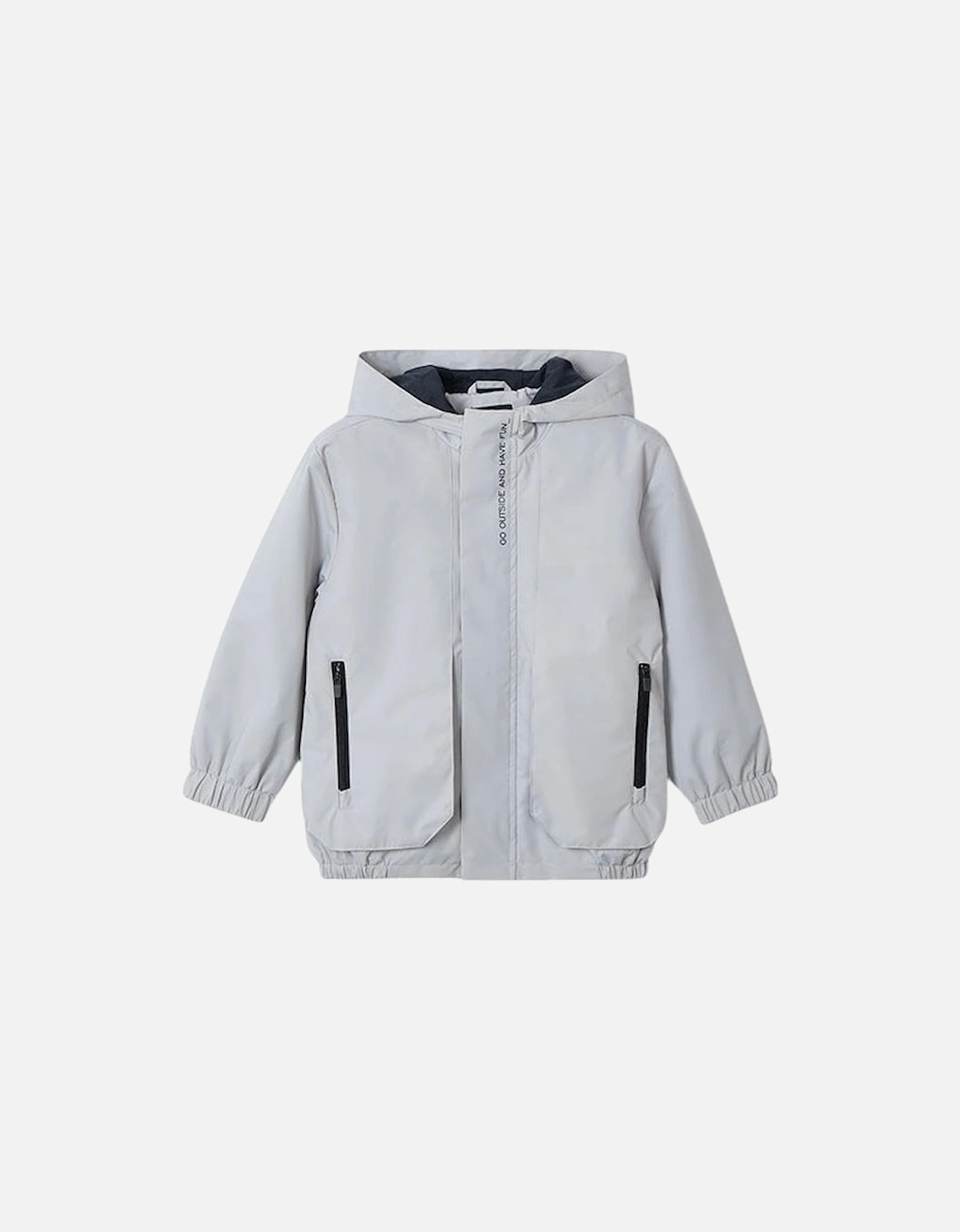 Boys Light Grey Windbreaker Jacket, 5 of 4