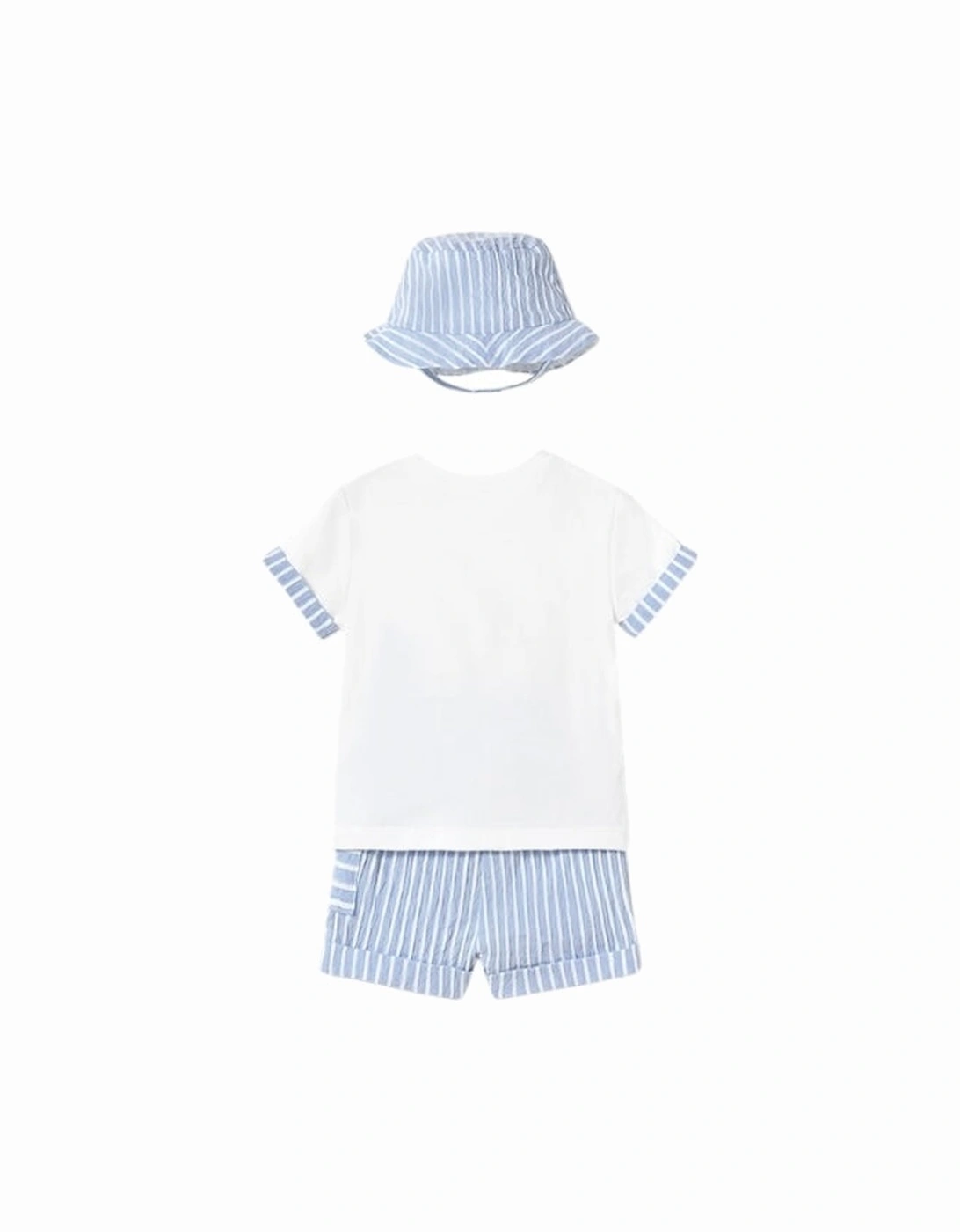 Boys Blue Stripe Short Set and Hat