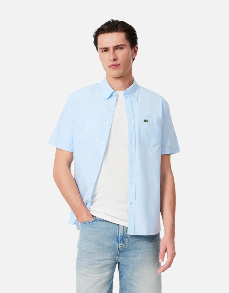 Regular Fit SS Oxford Shirt - White/Blue