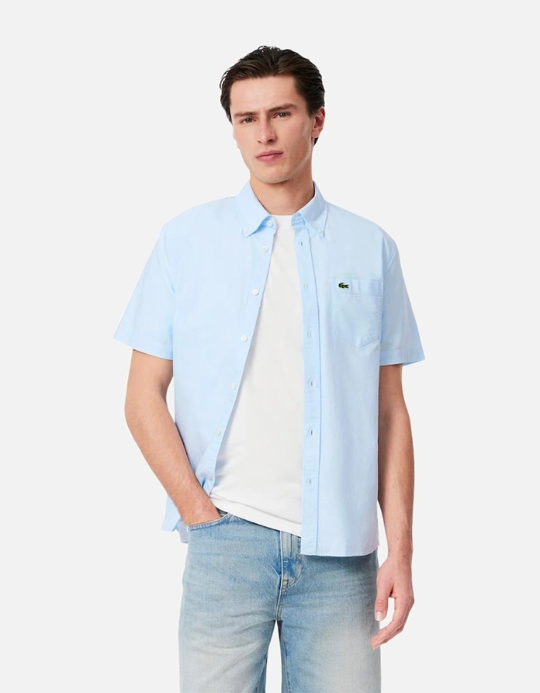 Regular Fit SS Oxford Shirt - White/Blue