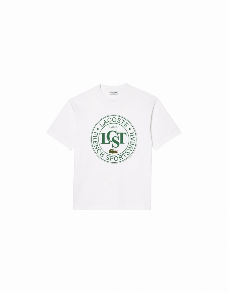 Loose Fit Heavy Cotton Printed T-Shirt - White