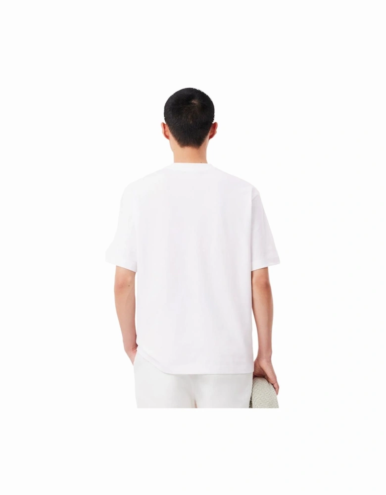 Loose Fit Heavy Cotton Printed T-Shirt - White