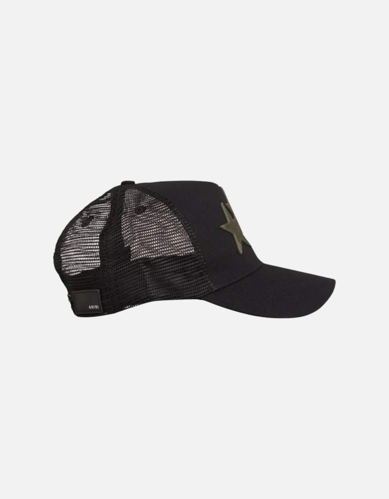 Three Camo Star Black Trucker Hat