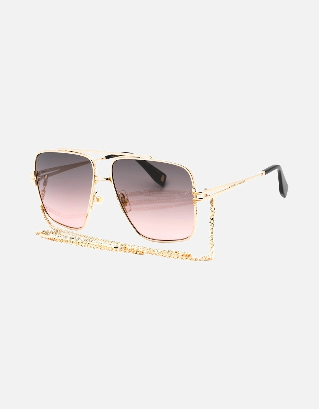 Brown Pink Gradient Lens Gold Sunglasses