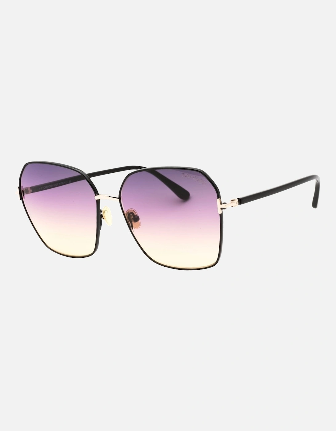 Claudia-02 Gradient Smoke Lens Shiny Black Sunglasses