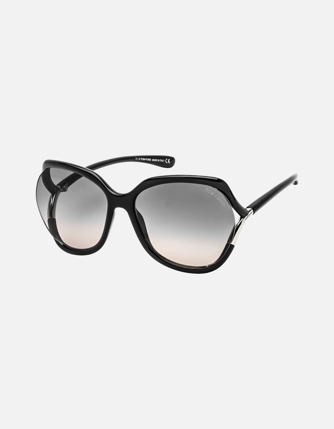 Gradient Smoke Lens Shiny Black Sunglasses